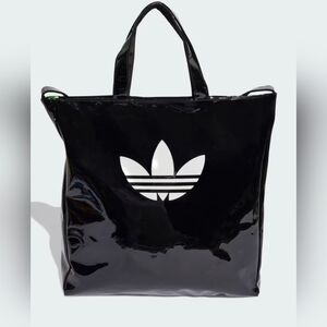 adidas Originals Adicolor Shopper Patent Trefoil Tote with White Logo
